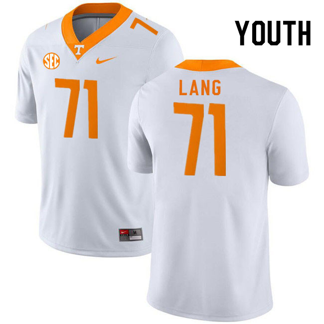 Youth #71 Vysen Lang Tennessee Volunteers College Football Jerseys Stitched Sale-White